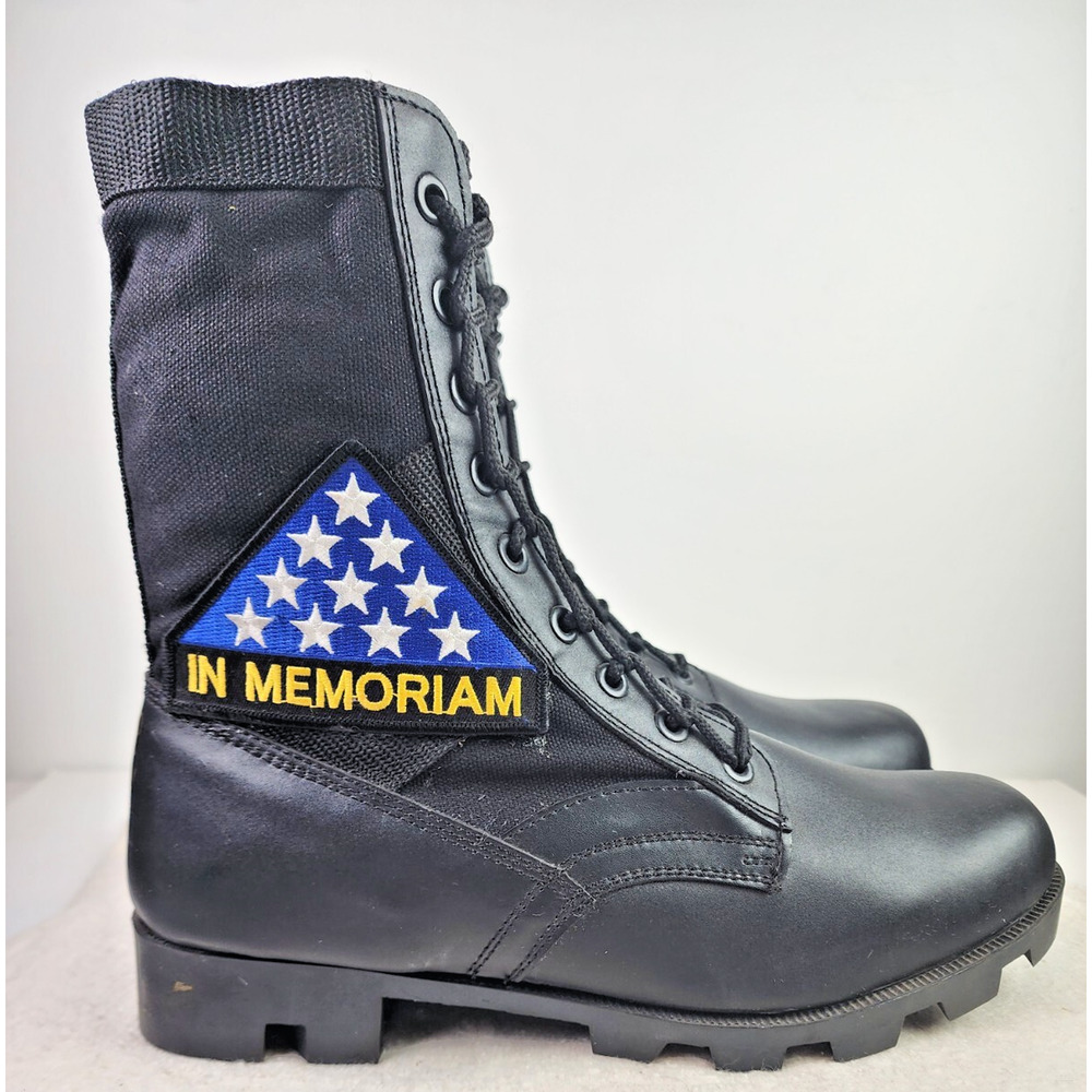 In Memoriam Tactical Full Grain Black Leather Training Hiking Combat Boots Sz 11 - Picture 6 of 11